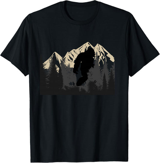 Bigfoot Sasquatch Design Women and Men Trip Hiking lovers T-Shirt - T-Shirt | Black