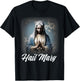 Hail Mary Our Lady Blessed Mother Rosary Catholic T-Shirt - T-Shirt | Black