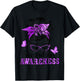 Messy Hair Bun Purple Ribbon Butterfly Sarcoidosis Awareness T-Shirt - T-Shirt | Black