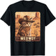 Meowdy! Funny Country Music Cat Cowboy Hat Poster Funny T-Shirt - T-Shirt | Black