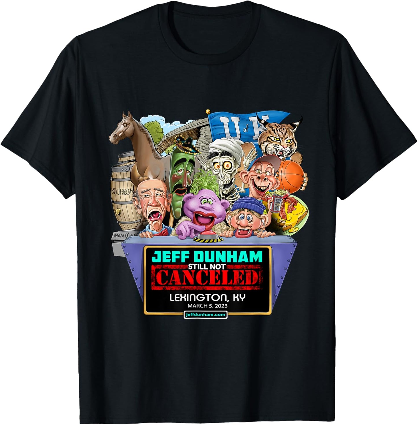 Jeff Dunham Lexington, KY (2023) T-Shirt - T-Shirt | Black
