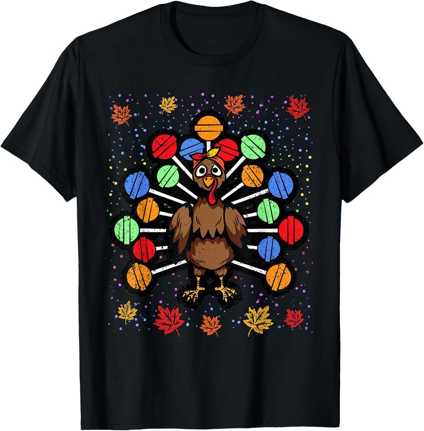 Turkey Lollipop Thanksgiving Day Funny Candy Boys Girls Kids T-Shirt - T-Shirt | Black