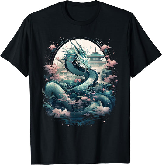 Japanese Aesthetic Dragon Japanese Art Japan Tattoo T-Shirt - T-Shirt | Black