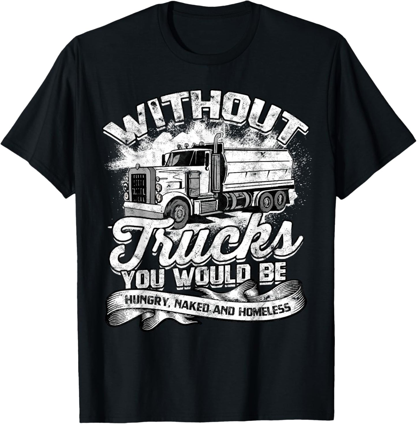 Truck Driver Design Dad Big Rig Semi-Trailer Truckin T-Shirt - T-Shirt | Black