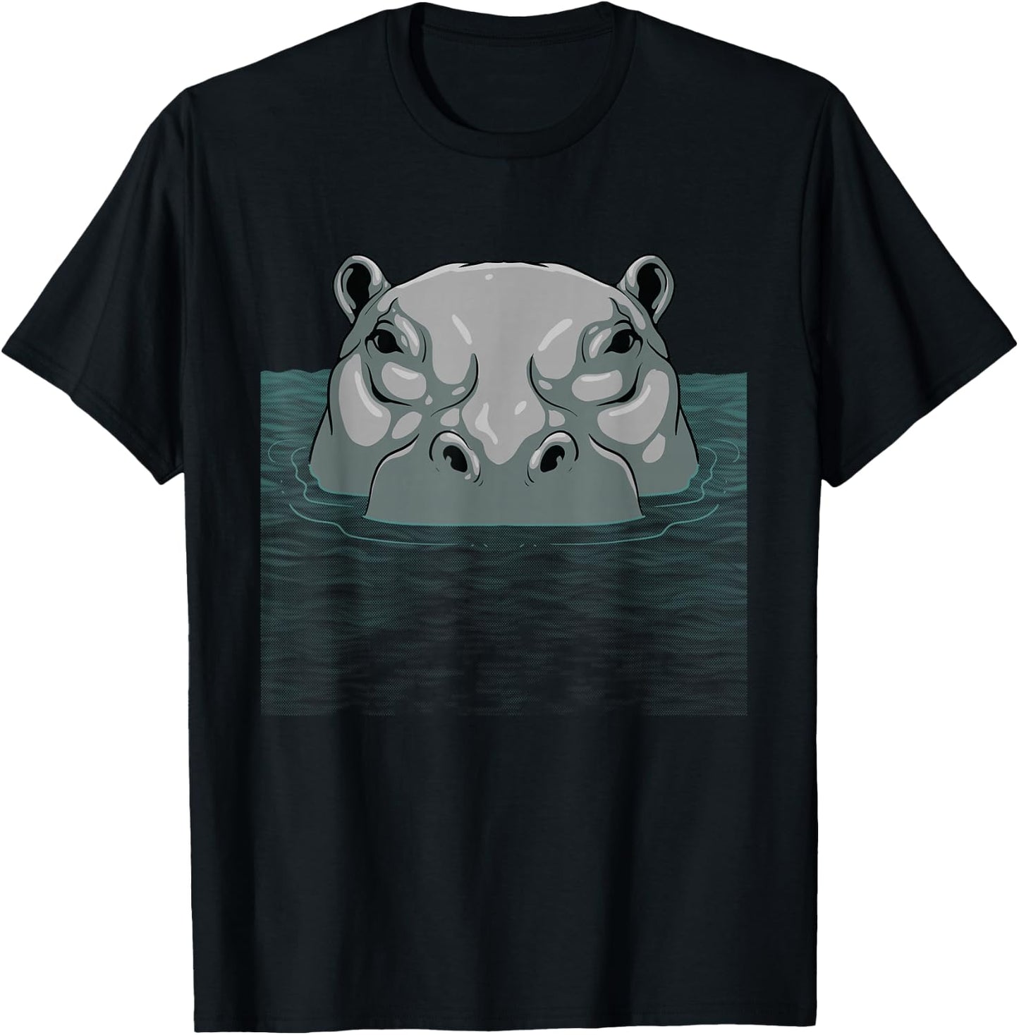 Cool Hippo Women Kids Hippopotamus Lovers Zoo Safari T-Shirt - T-Shirt | Black