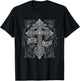 Saved By Grace Christian Graphic Design Gothic Cross T-Shirt - T-Shirt | Black