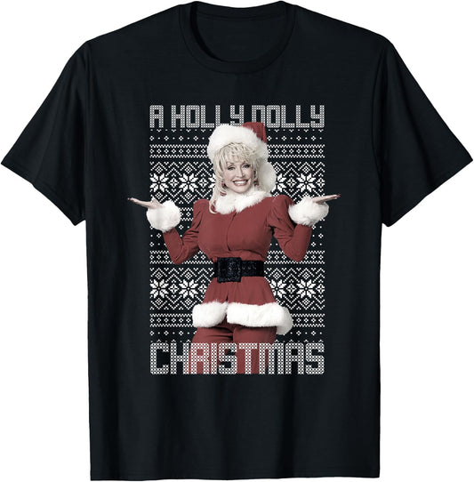 Dolly Parton Christmas Sweater T-Shirt - T-Shirt | Black