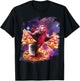 Trippy Space Sloth Turtle - Sloth Pizza T-Shirt - T-Shirt | Black