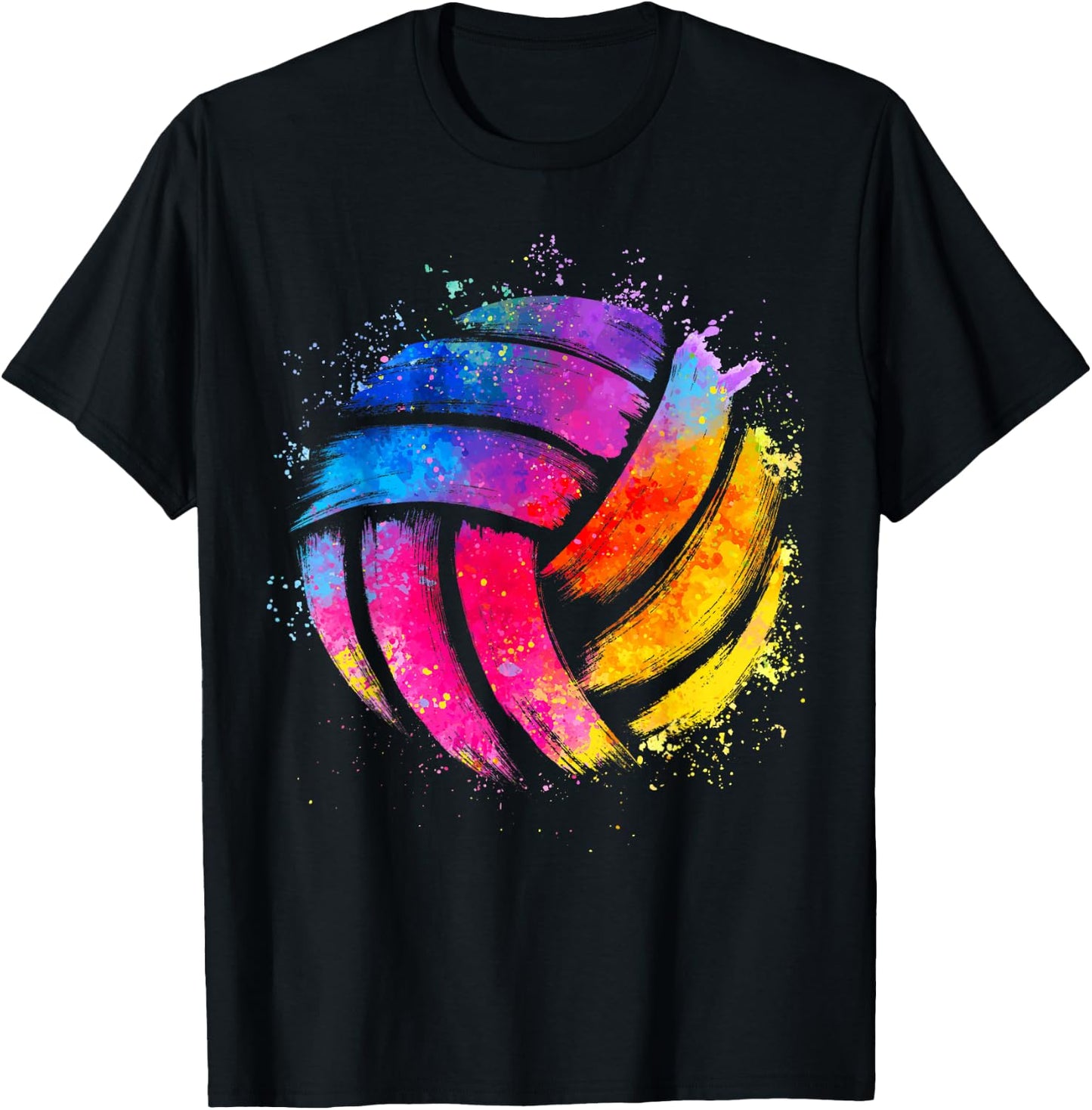 Funny Volleyball Art Women Boy Girl Volleyball Lover T-Shirt - T-Shirt | Black