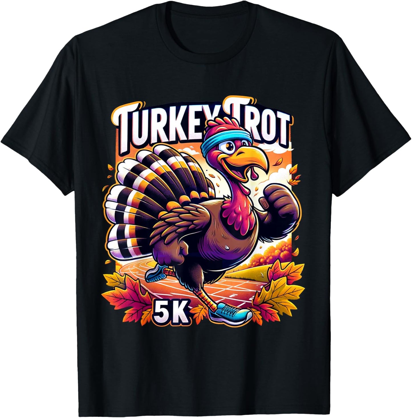 Turkey Trot Funny Thanksgiving 5k Race Running 5K Run T-Shirt - T-Shirt | Black