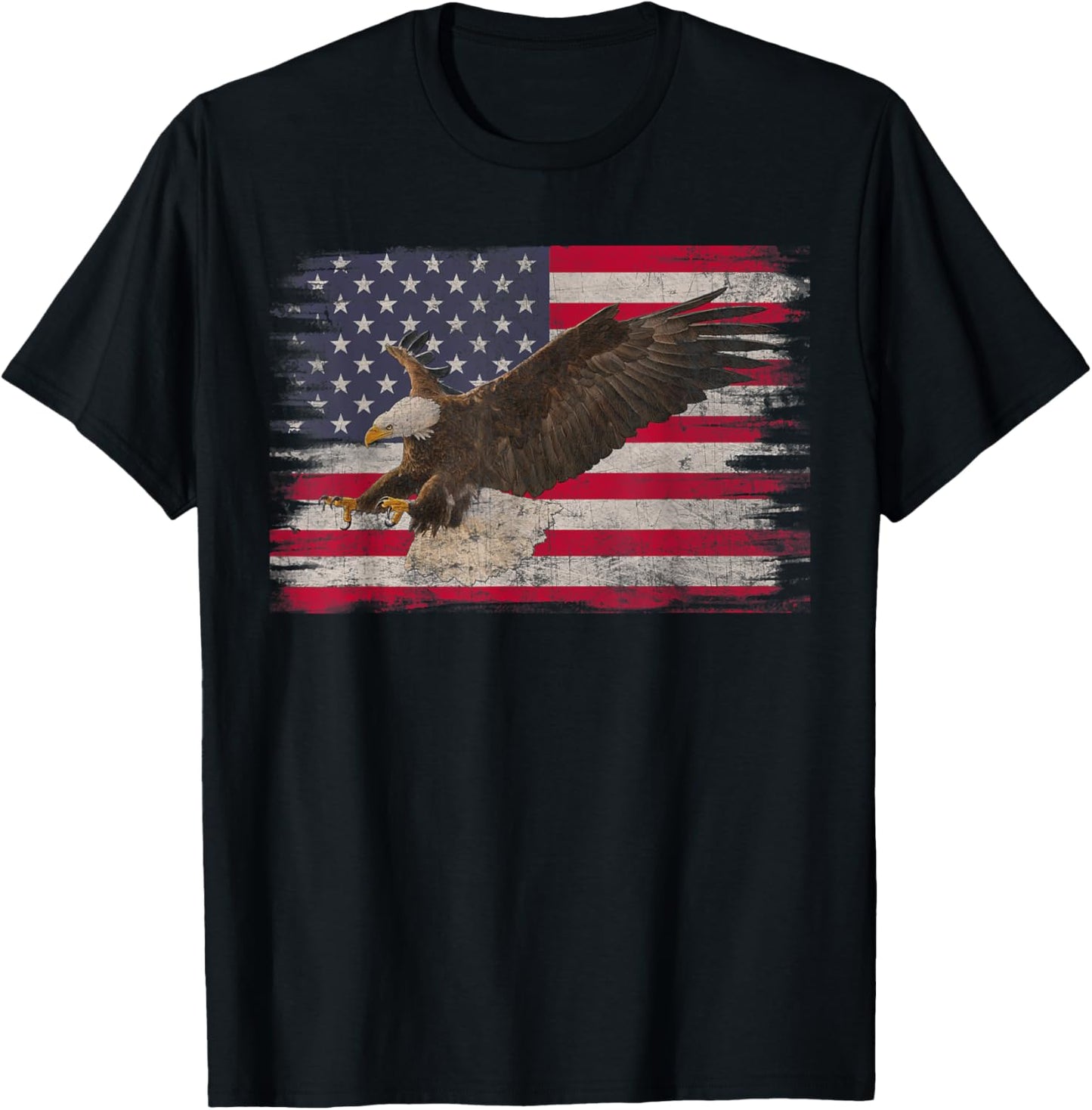 American Bald Eagle 4th Of July US Flag Patriotic Boys Men T-Shirt - T-Shirt | Black