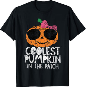 Kids Coolest Pumpkin In The Patch Halloween For Girls Teens T-Shirt - T-Shirt | Black