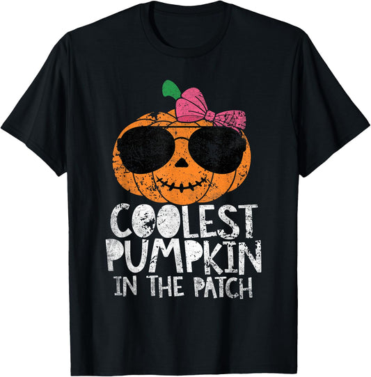 Kids Coolest Pumpkin In The Patch Halloween For Girls Teens T-Shirt - T-Shirt | Black