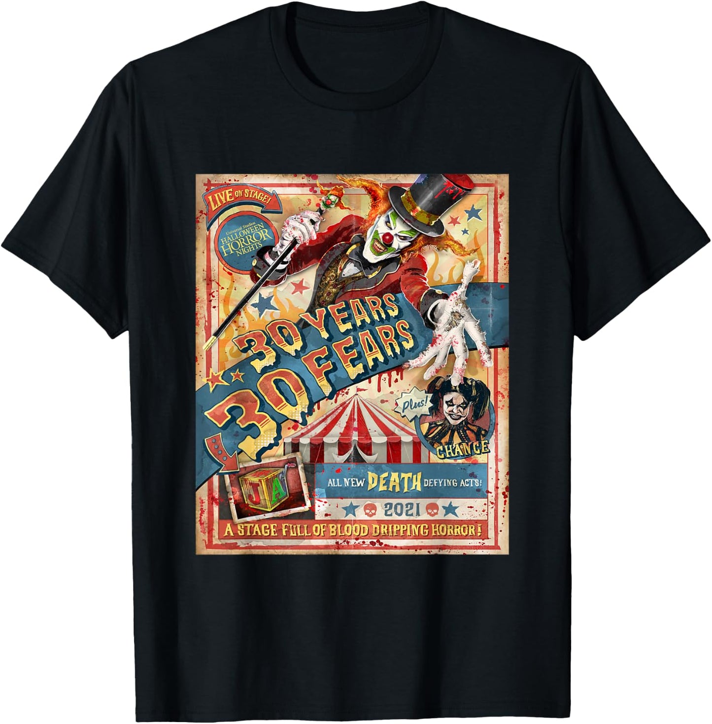 Halloween Horror Nights HHN Jack the Clown T-Shirt - T-Shirt | Black