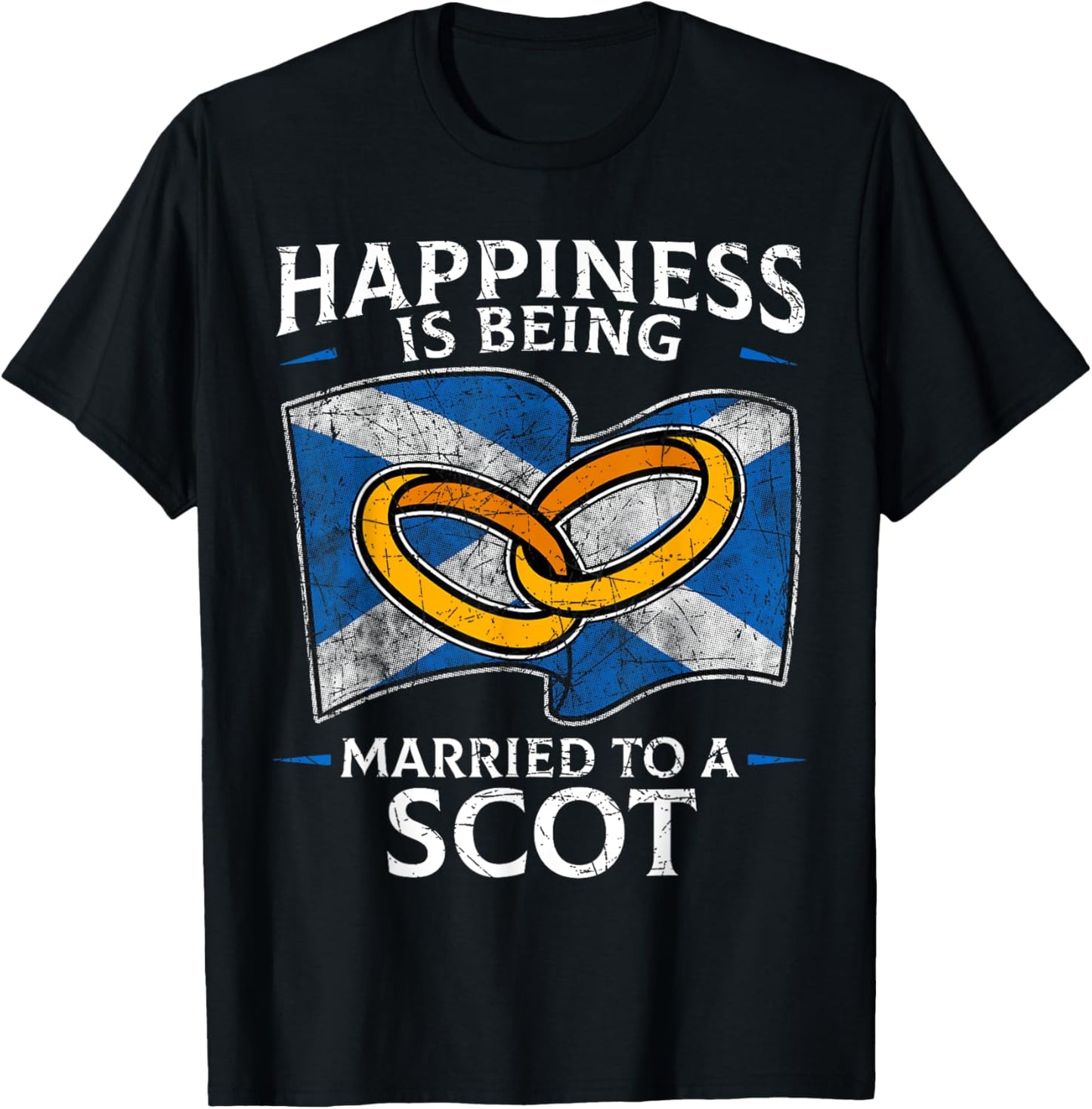 Scottish Wedding Scotland Heritage Roots Scot Flag Married T-Shirt - T-Shirt | Black