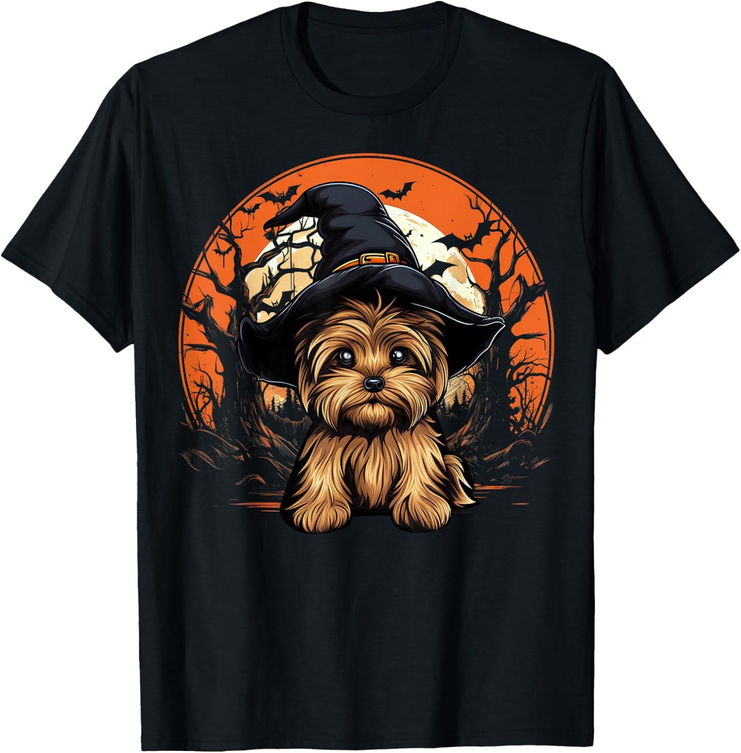 Yorkshire Terrier Dog Lover Halloween Spooky Ghost Costume T-Shirt - T-Shirt | Black
