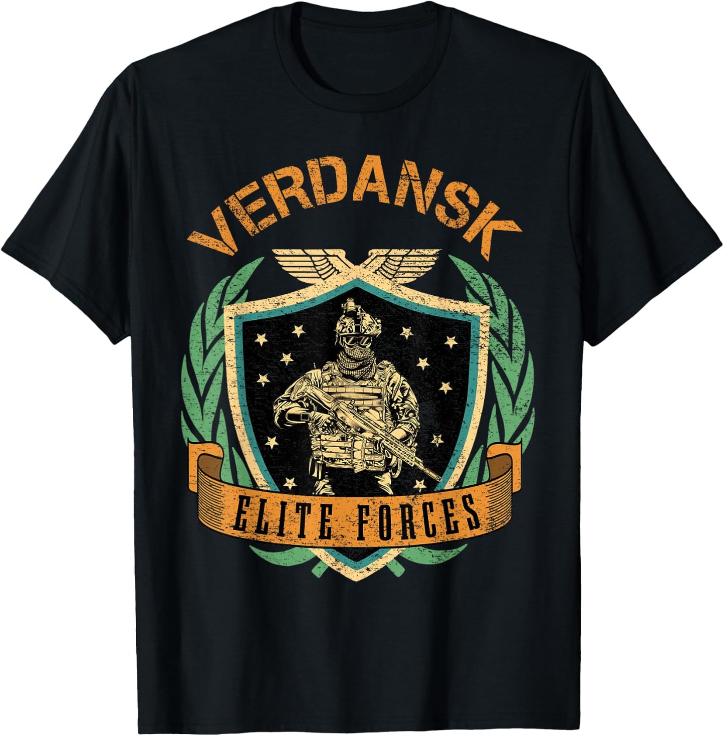 Verdansk Elite Forces, Gulag Gaming Shirt, Warzone T-Shirt - T-Shirt | Black