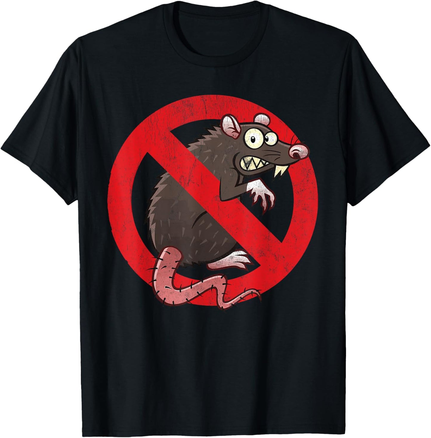 No Rats Union - Pest Control Rat Sign Gag No Rats Allowed T-Shirt - T-Shirt | Black