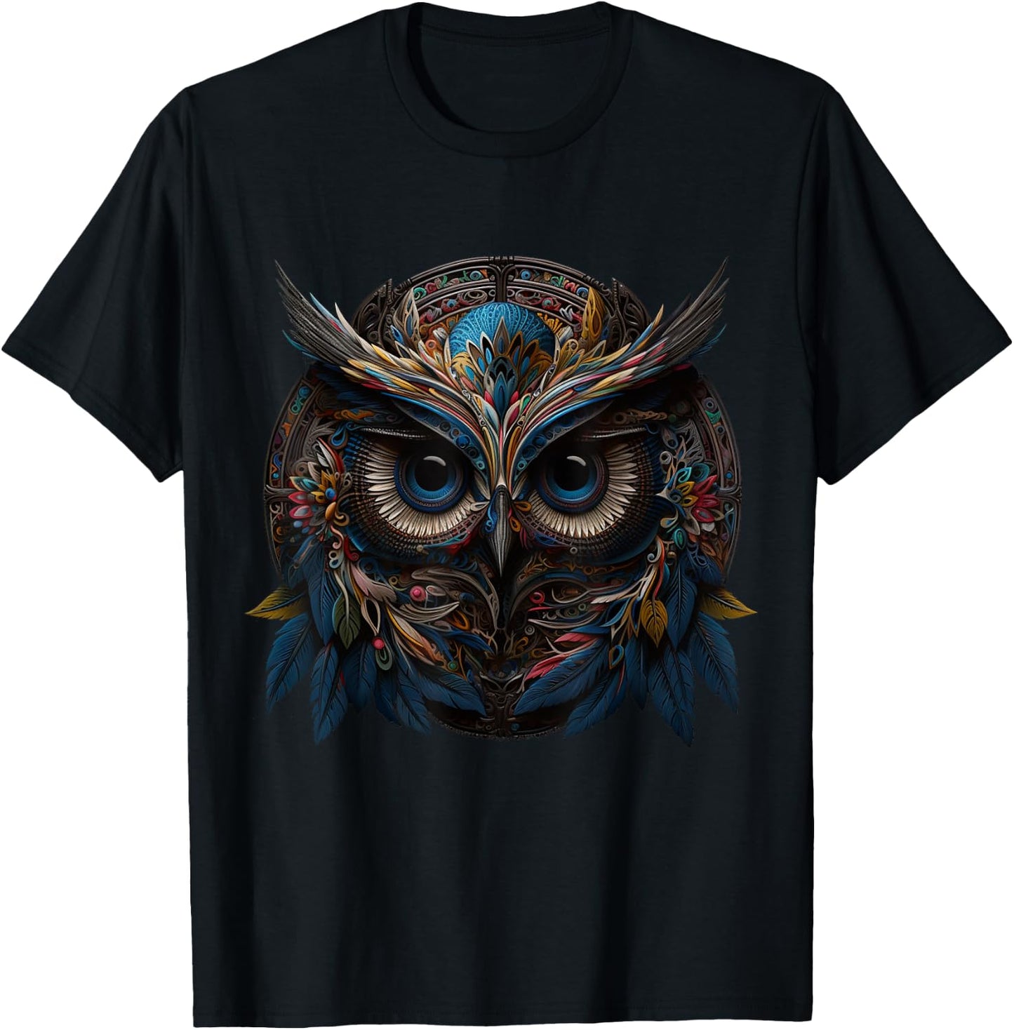 Owl artwork animal lovers - bird art animal owl T-Shirt - T-Shirt | Black