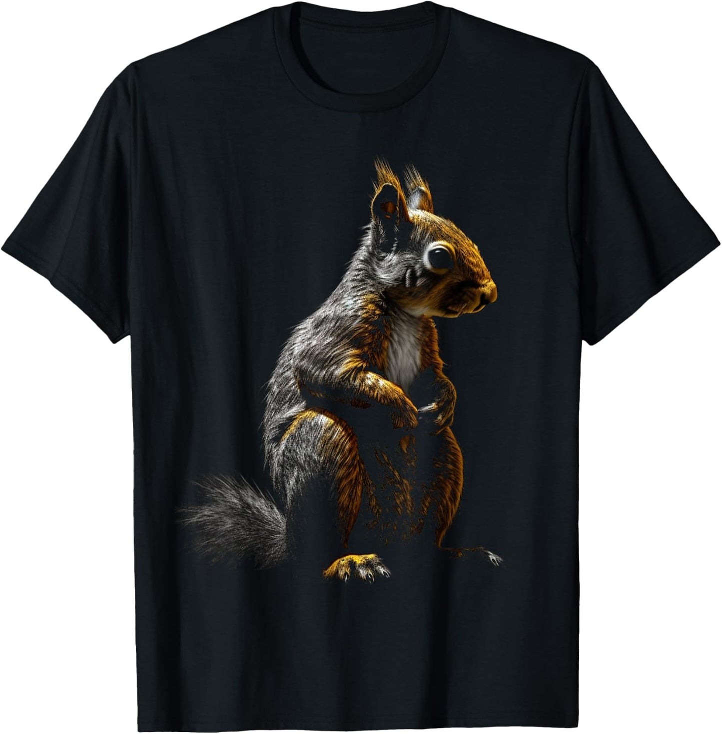 Squirrel Wild Animals Forest Art Animal Squirrel T-Shirt - T-Shirt | Black
