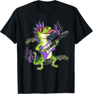 Gecko Guitar Rockstar T-Shirt - T-Shirt | Black