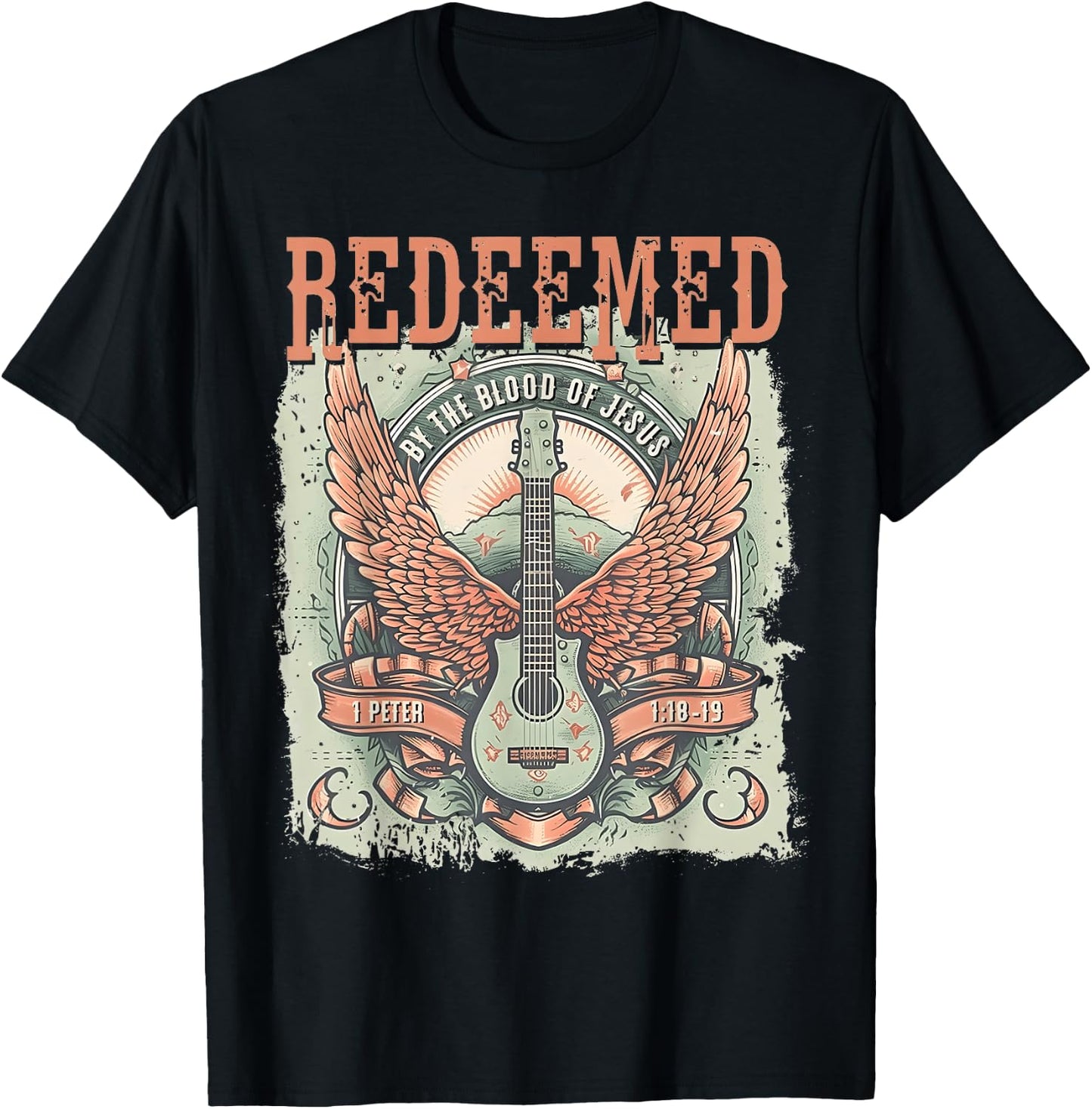 Redeemed by The Blood of Jesus T-Shirt - T-Shirt | Black
