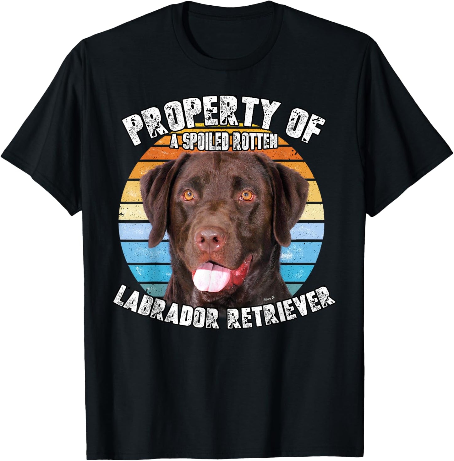 Labrador Retriever Chocolate Owner Lover Retro Vintage T-Shirt - T-Shirt | Black