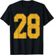 Number 28 Numbered Uniform Sports Team Jersey 28th Birthday T-Shirt - T-Shirt | Black