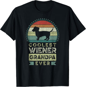 Coolest Wiener Grandpa Ever, Father's Day, Dachshund T-Shirt - T-Shirt | Black