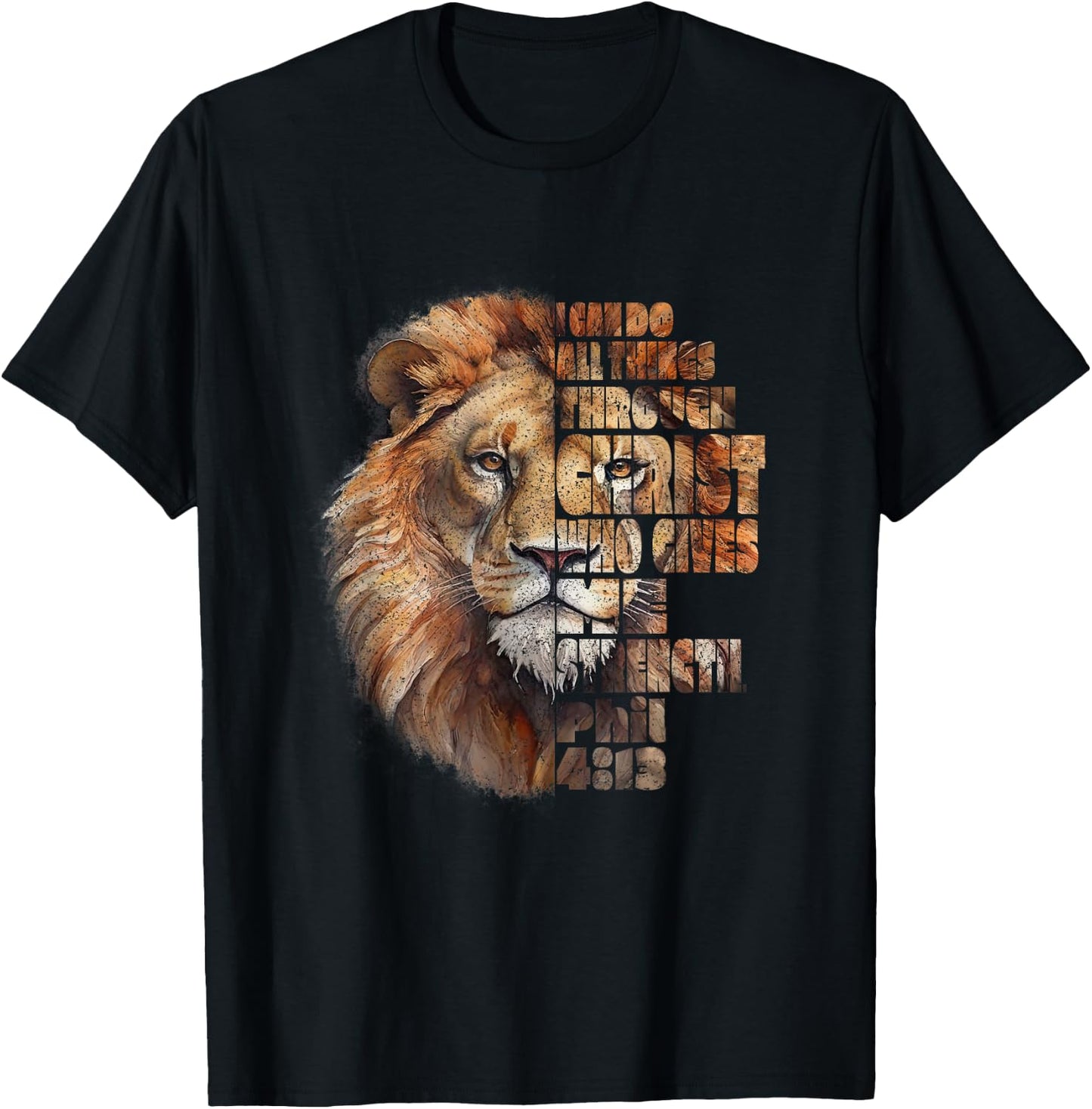 Philippians 4:13 Lion of Judah T-Shirt - T-Shirt | Black