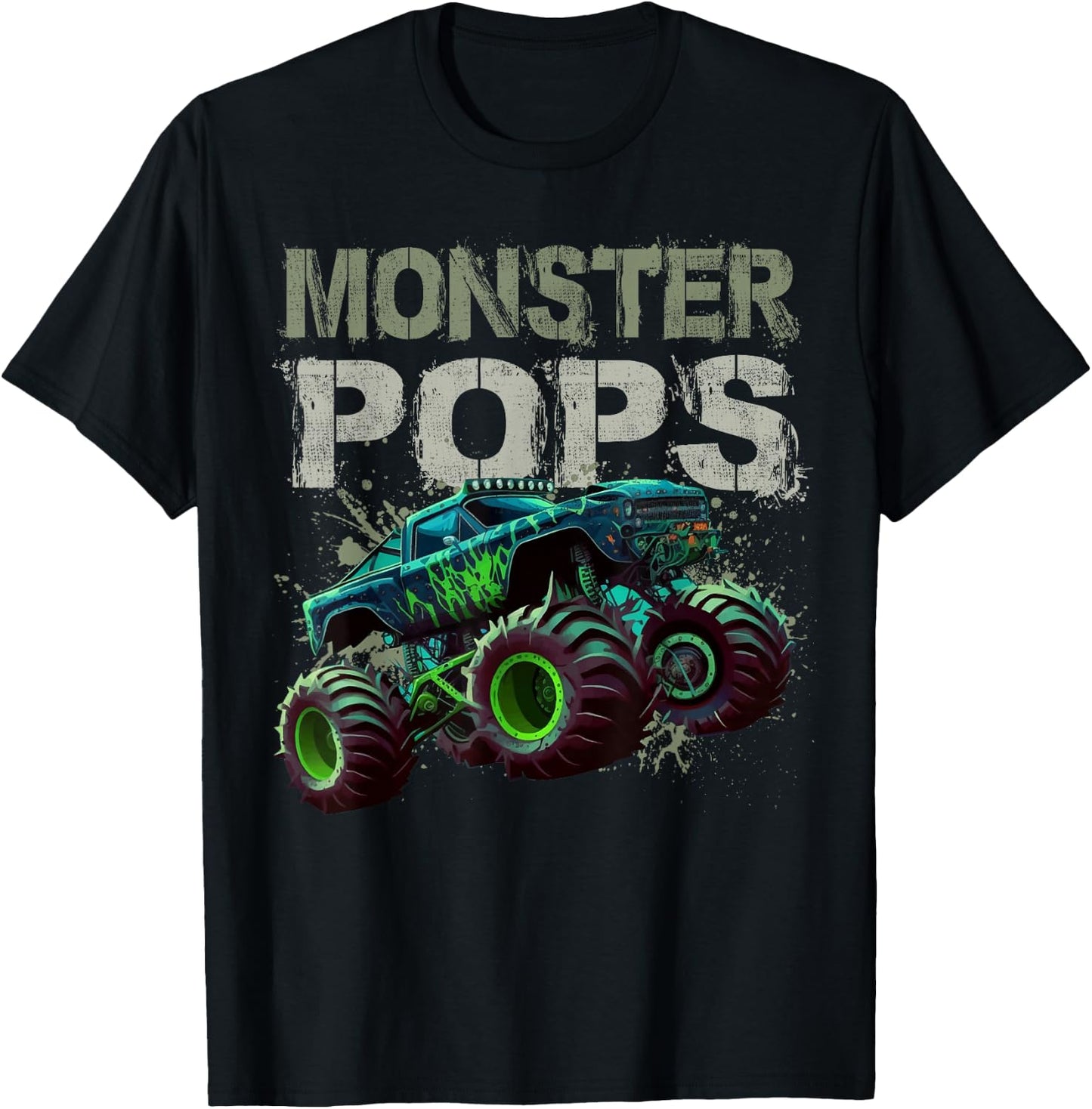 Monster Truck Pops Family Matching Monster Truck Lovers T-Shirt - T-Shirt | Black