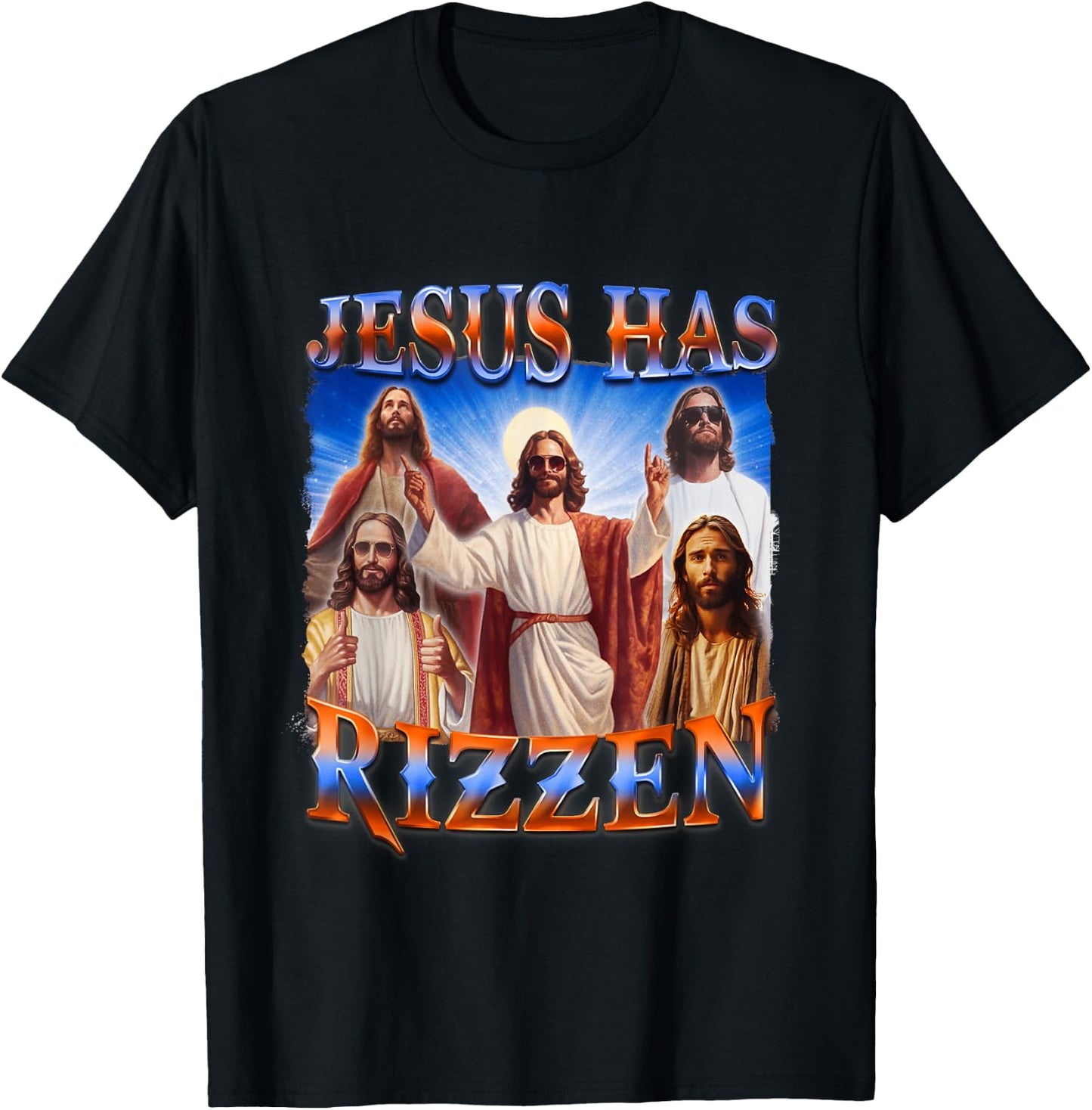 Jesus Has Rizzen Christian Men Women Bible Faith T-Shirt - T-Shirt | Black