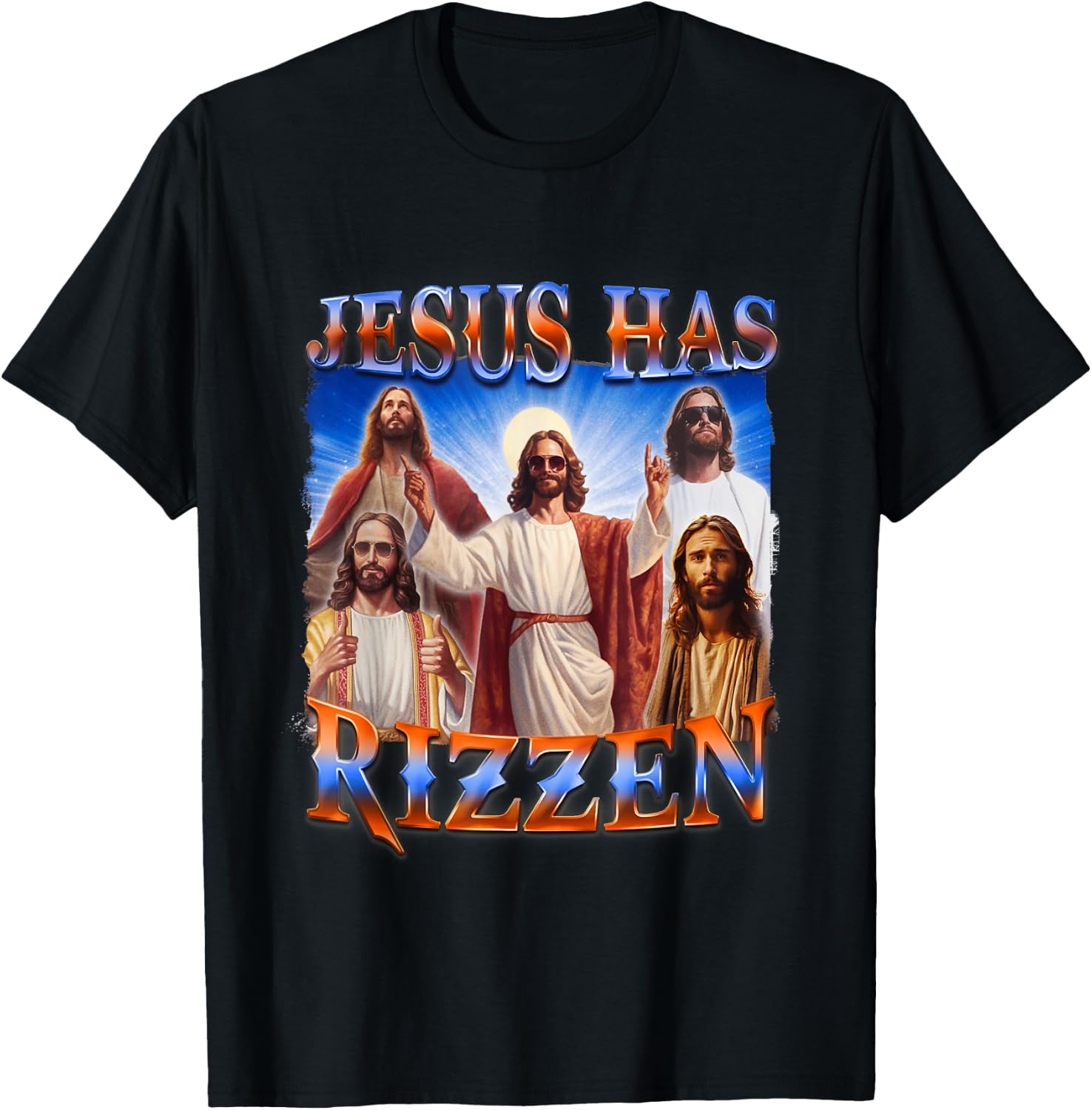 Jesus Has Rizzen Christian Men Women Bible Faith T-Shirt - T-Shirt | Black