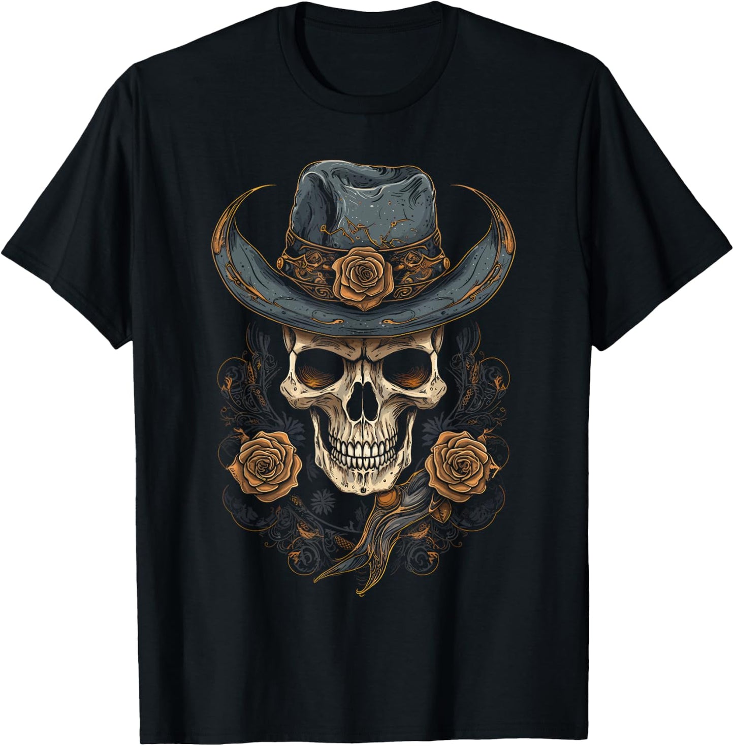Gothic Y'allternative Aesthetic Western Skull , Men T-Shirt - T-Shirt | Black