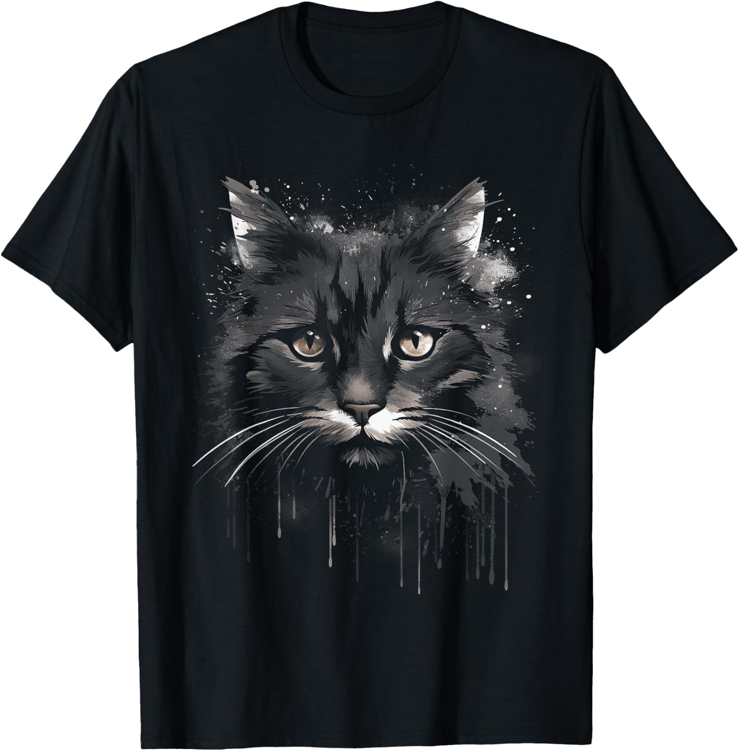 Cat Cat lover Kitten Illustration Pet Women Kids T-Shirt - T-Shirt | Black