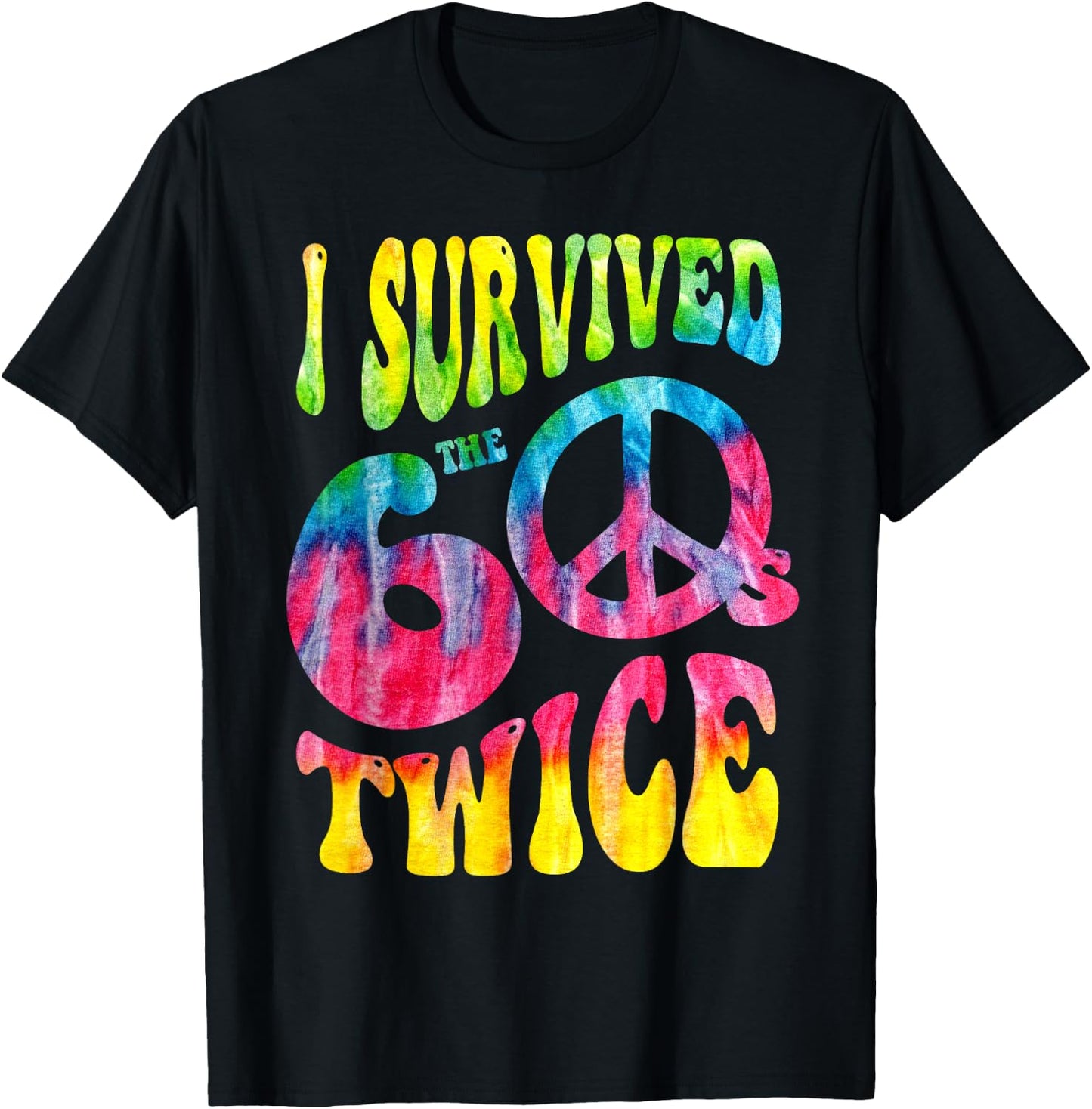 Retro I SURVIVED My SIXTIES TWICE 70th Birthday 60s Vibes T-Shirt - T-Shirt | Black