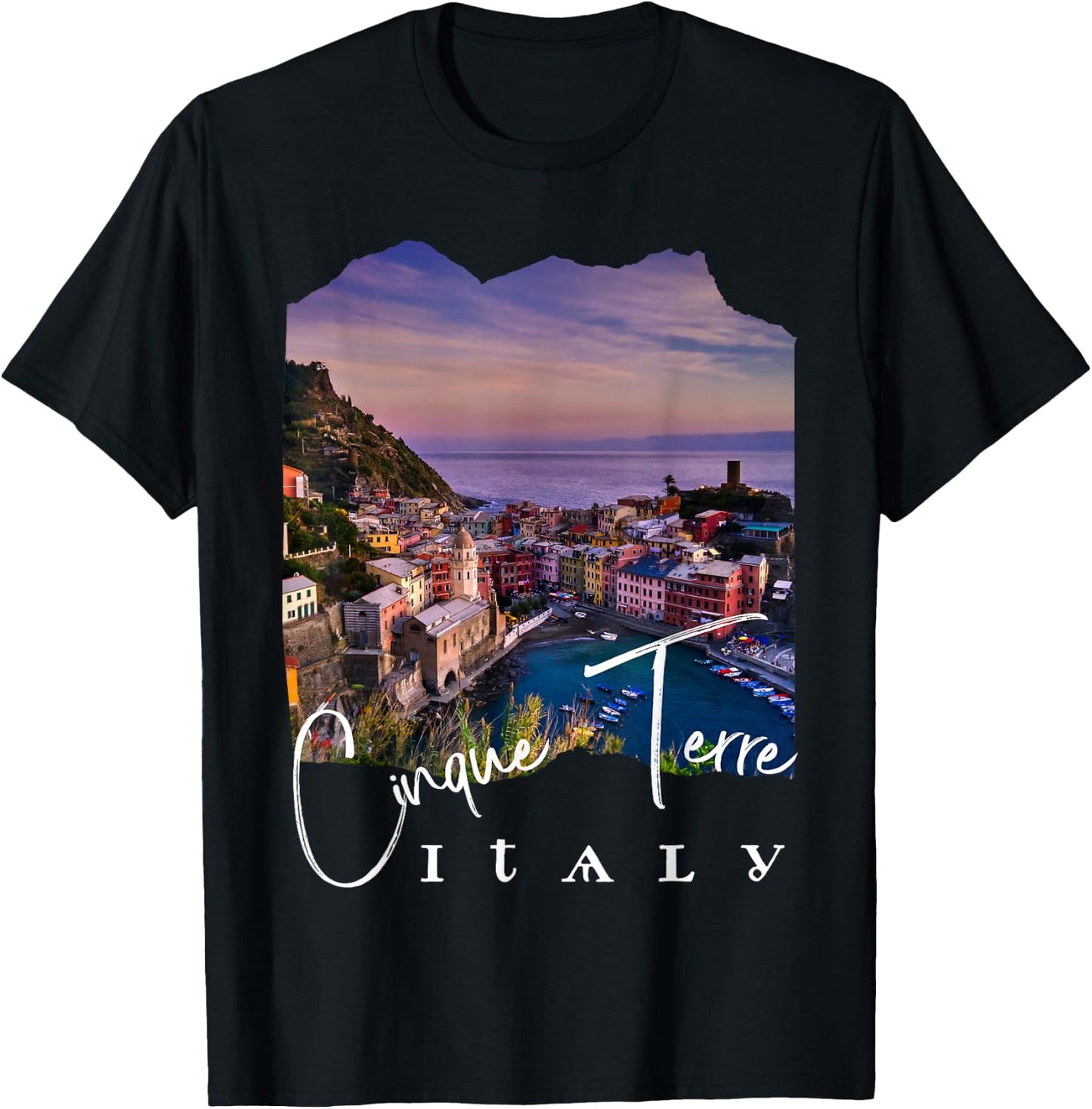 Cinque Terre At Night Cinque Terre Souvenir T-Shirt - T-Shirt | Black