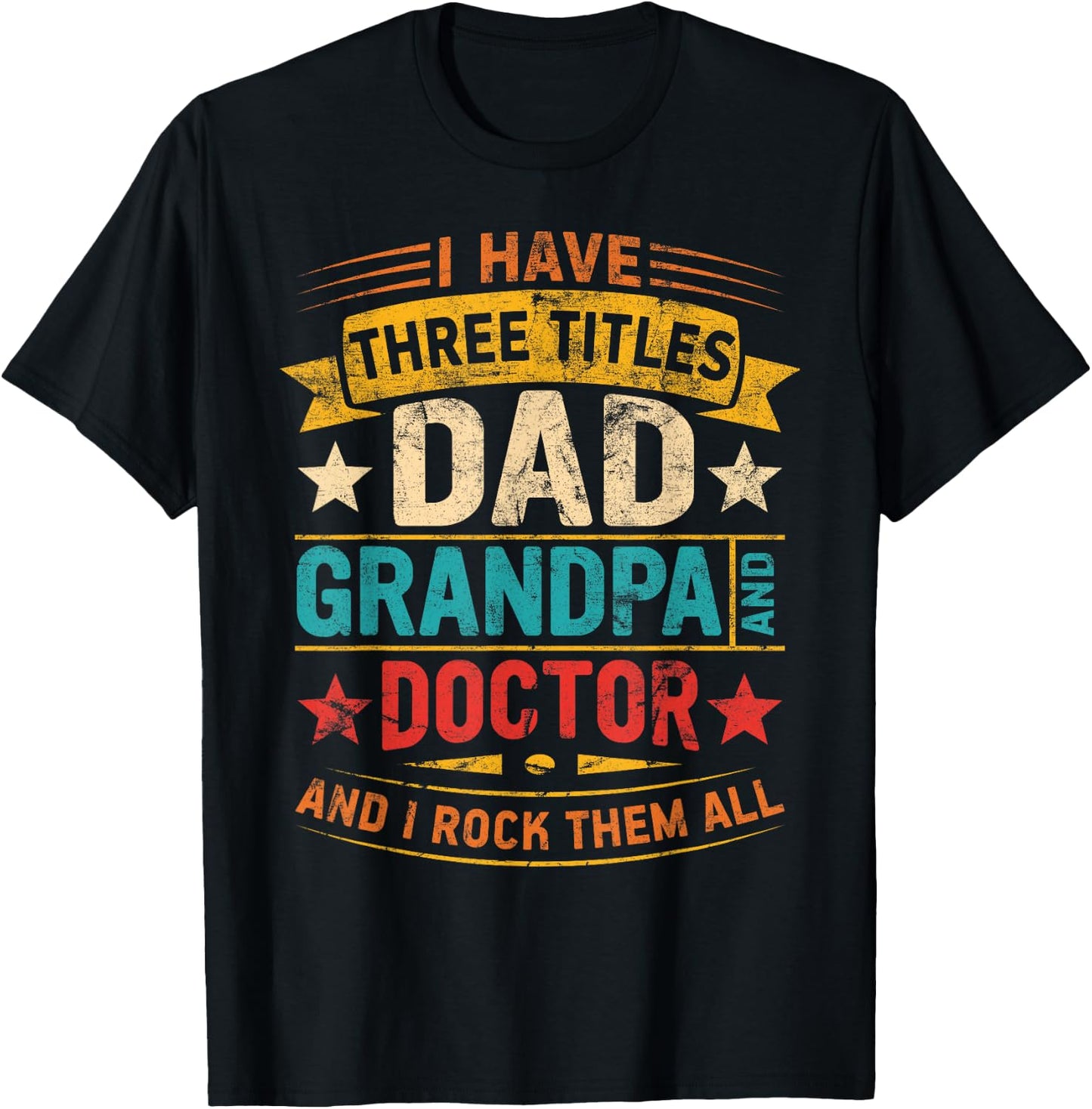 Doctor grandpa funny Doctor dad fathers day retro T-Shirt - T-Shirt | Black