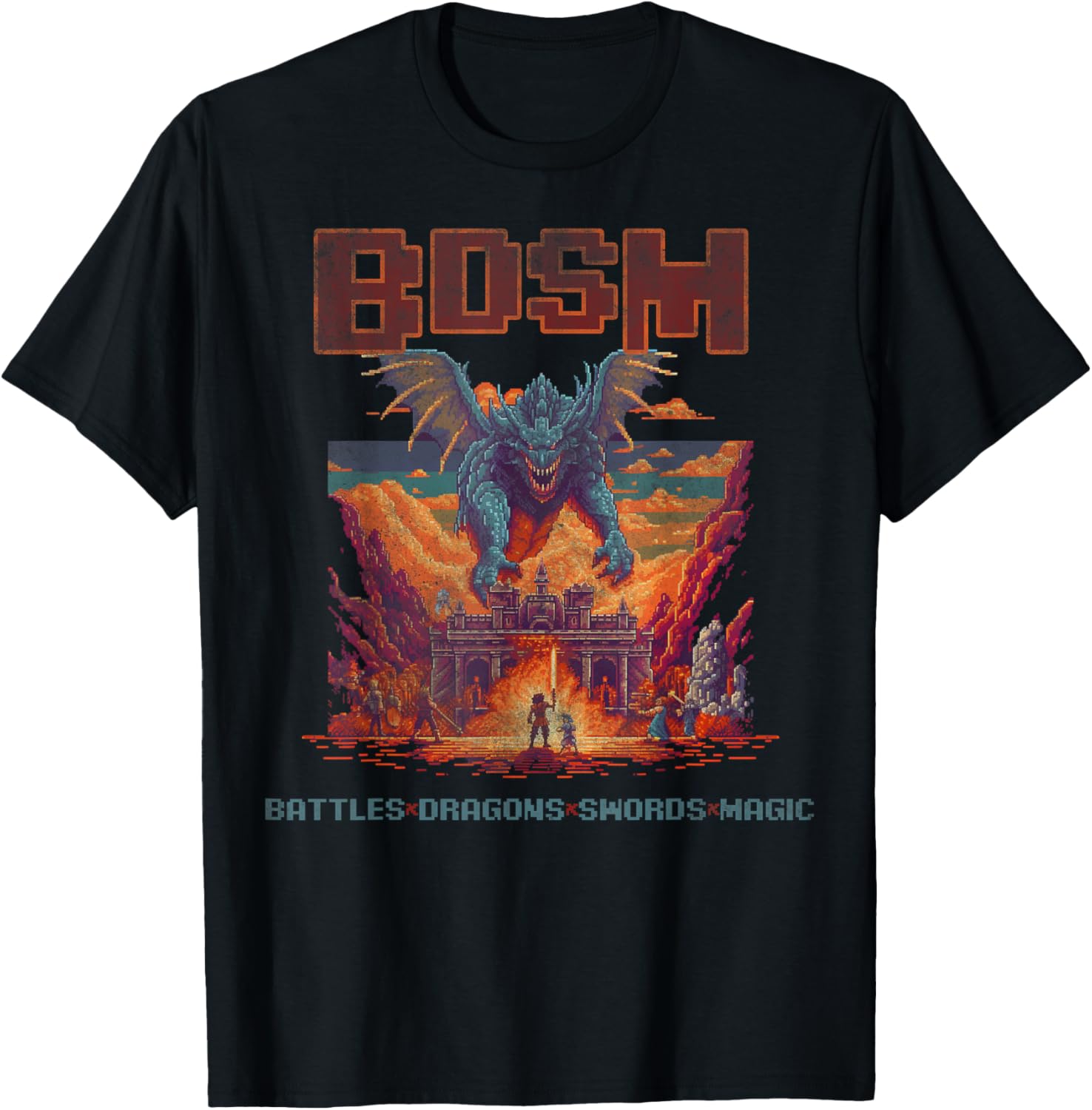 BDSM battles dragons swords magic T-Shirt - T-Shirt | Black