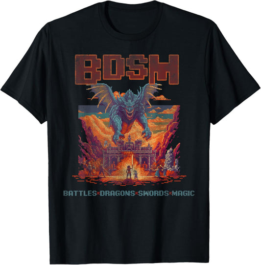 BDSM battles dragons swords magic T-Shirt - T-Shirt | Black