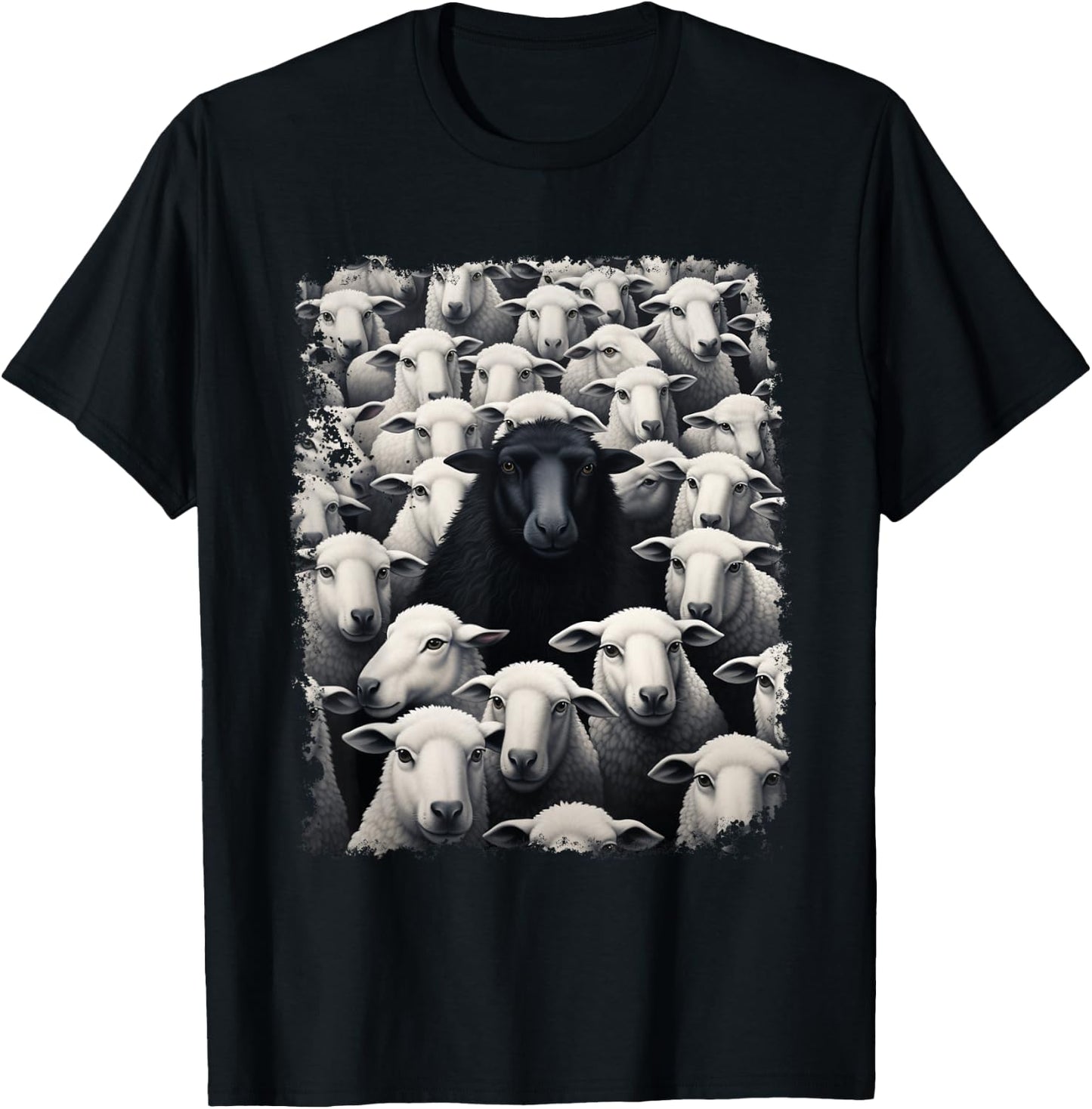 Animal Sheep Black T-Shirt - T-Shirt | Black