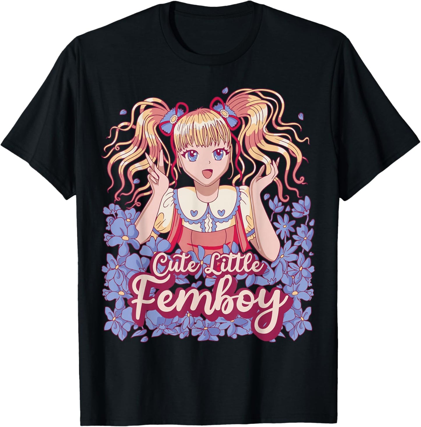 Femboy Anime Cute Little Femboy T-Shirt - T-Shirt | Black