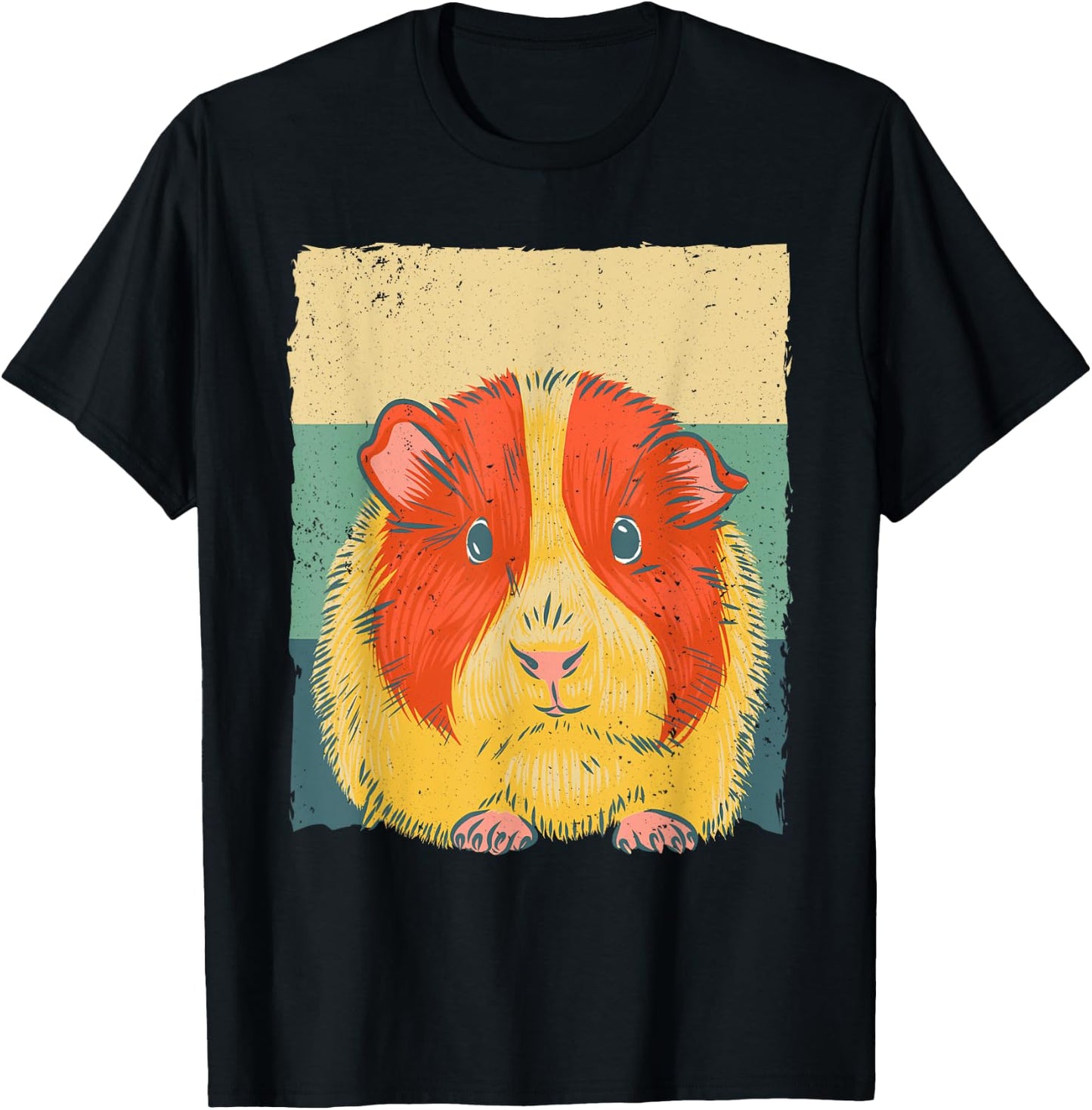 Cute Guinea Pig Design Women Kids Vintage Guinea Pig T-Shirt - T-Shirt | Black