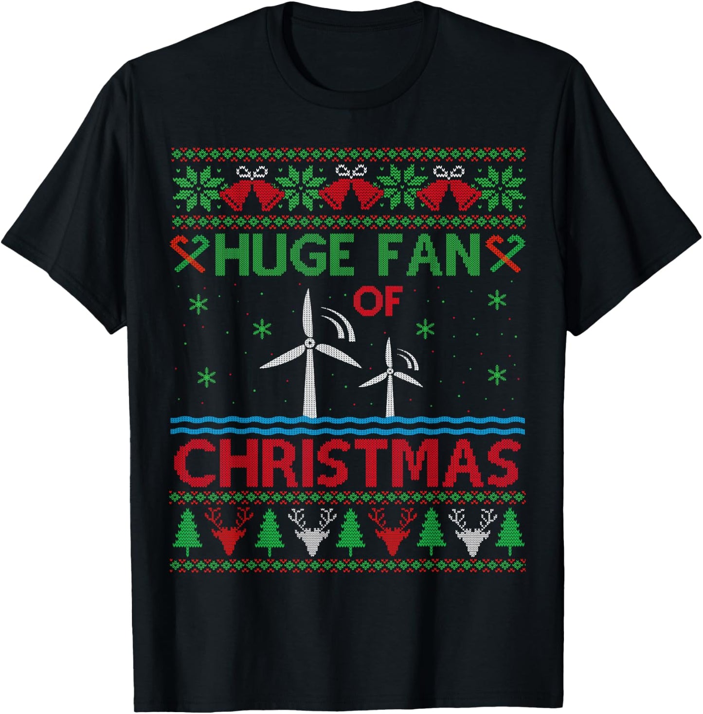 Offshore Renewables Ugly Christmas Sweater - Offshore Worker T-Shirt - T-Shirt | Black