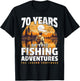 Fishing 70th Birthday 70 Year Old Fisherman T-Shirt - T-Shirt | Black
