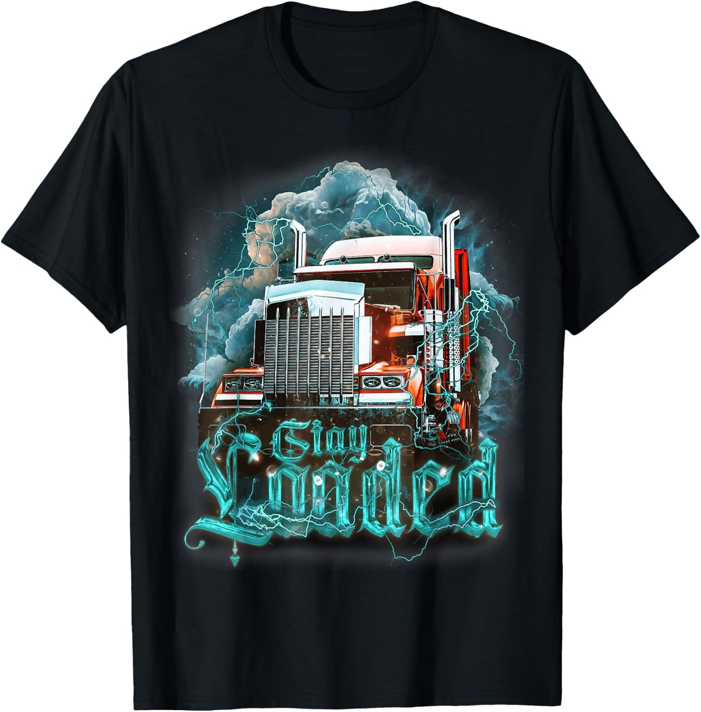 Truck Driver Design Dad Big Rig Semi-Trailer Truckin T-Shirt - T-Shirt | Black