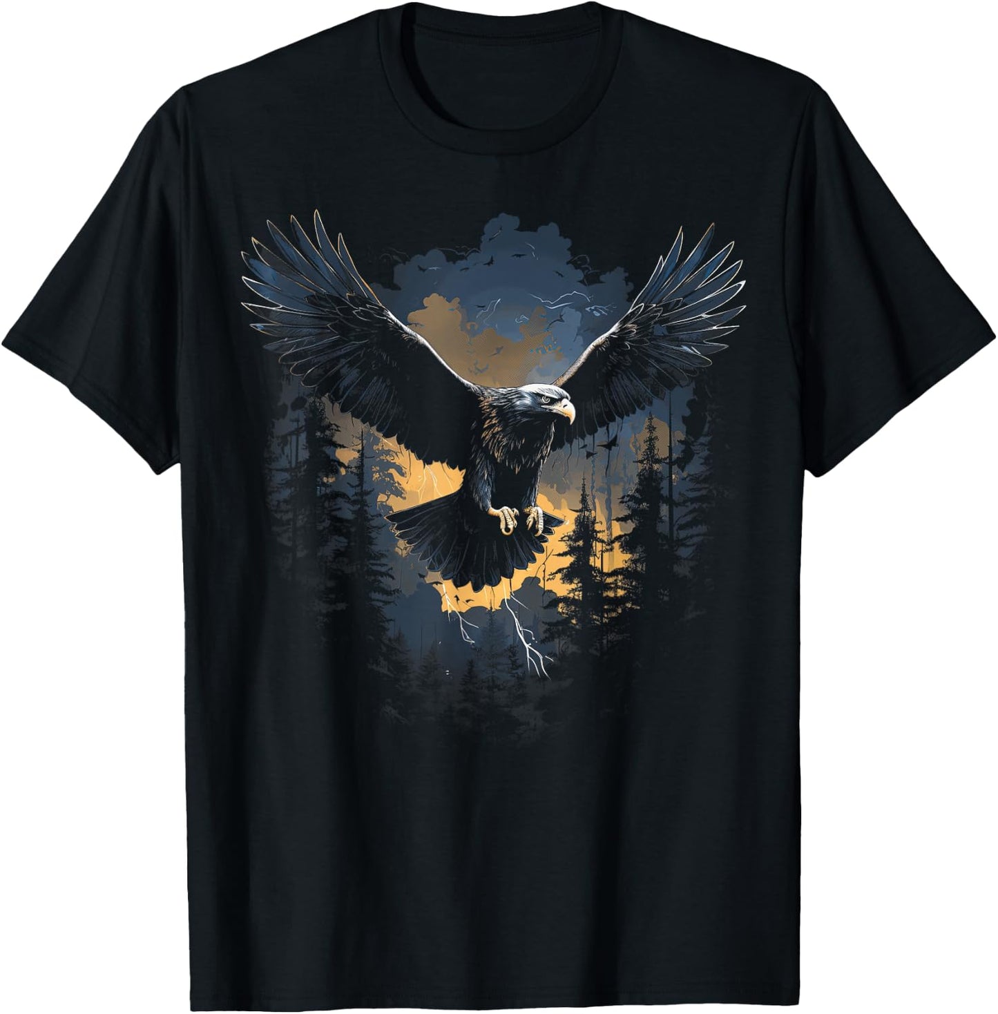 Eagle Forest Animal Wildlife T-Shirt - T-Shirt | Black
