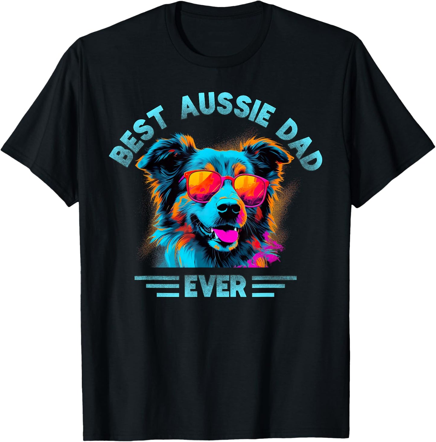 Aussie DAD Australian Shepherd T-Shirt - T-Shirt | Black