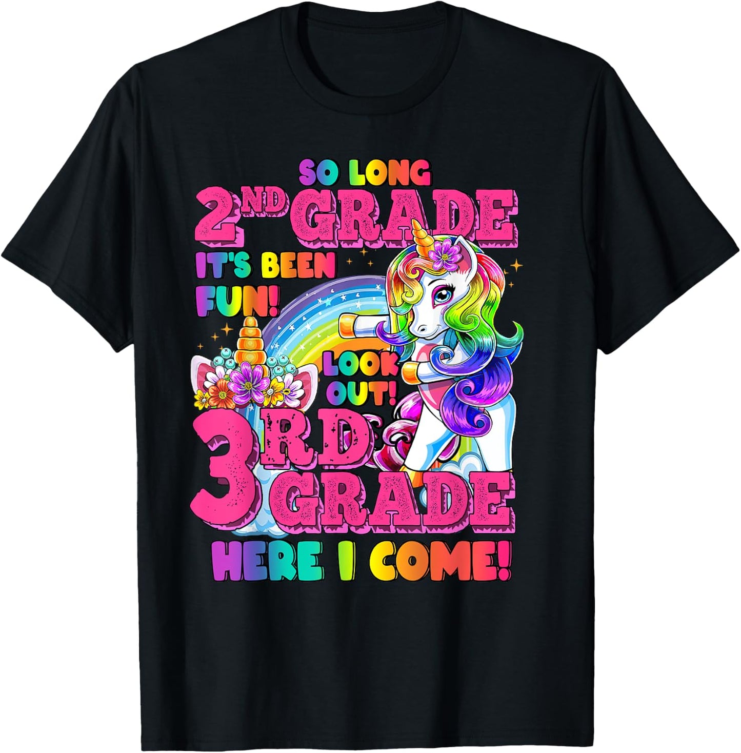 So long 2nd grade it's been fun 2nd grade Nailed It Unicorn T-Shirt - T-Shirt | Black