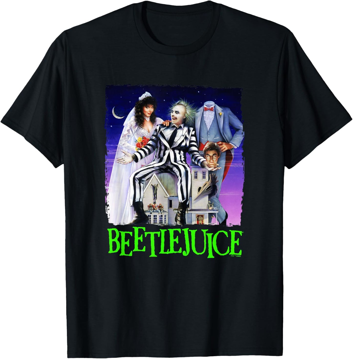 Beetlejuice Spooky Vintage Title Movie Poster T-Shirt - T-Shirt | Black